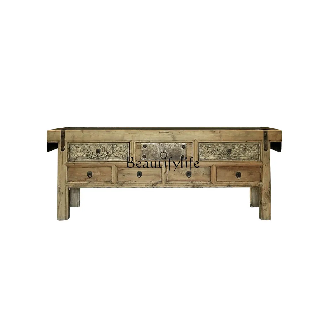 

Solid wood entrance table partition chest old elm new Chinese entrance cabinet