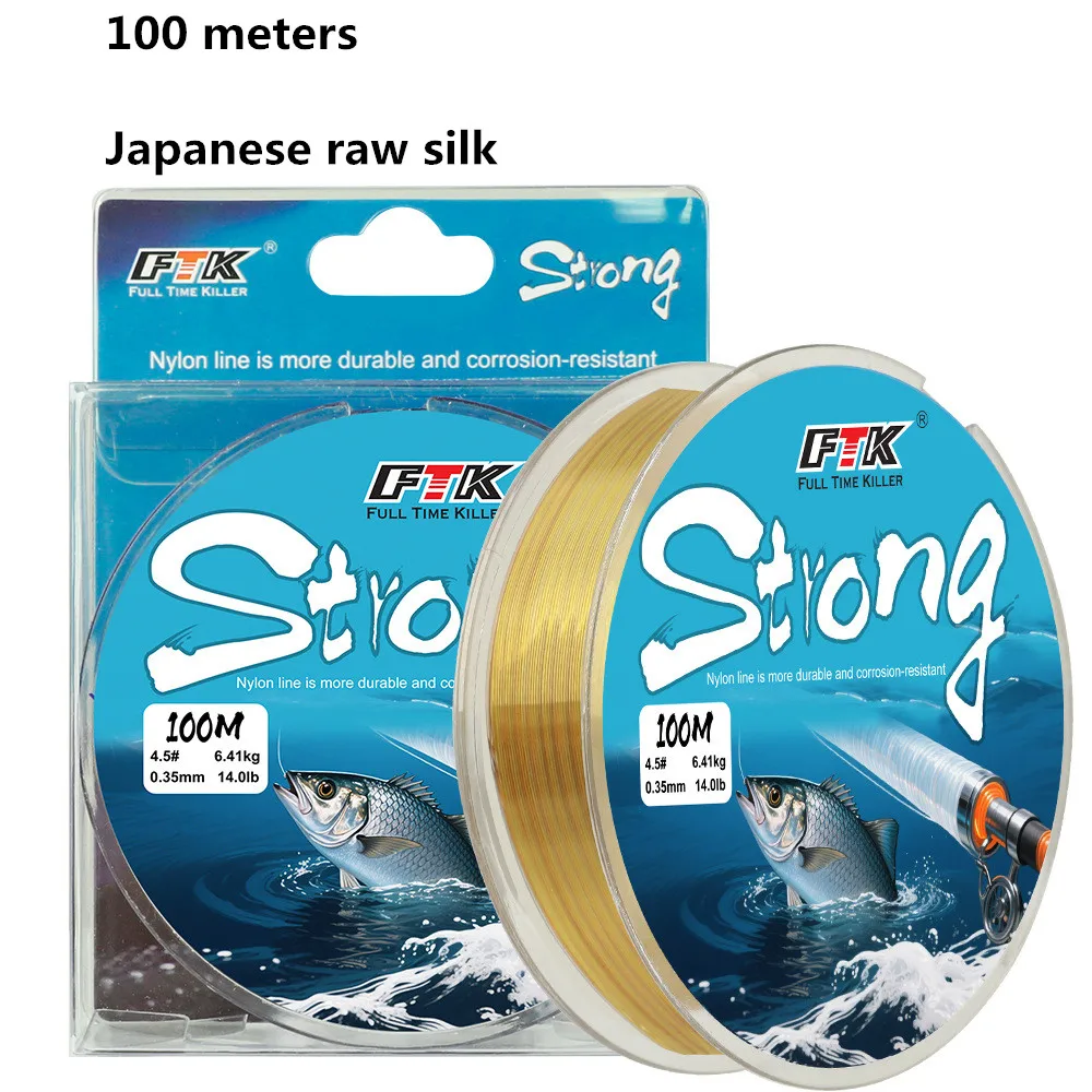 Importierte hochfeste Nylon-Angelschnur aus Japan, mit einer 100 Meter langen Unterschnur für Outdoor-Angelausrüstung und Zubehör