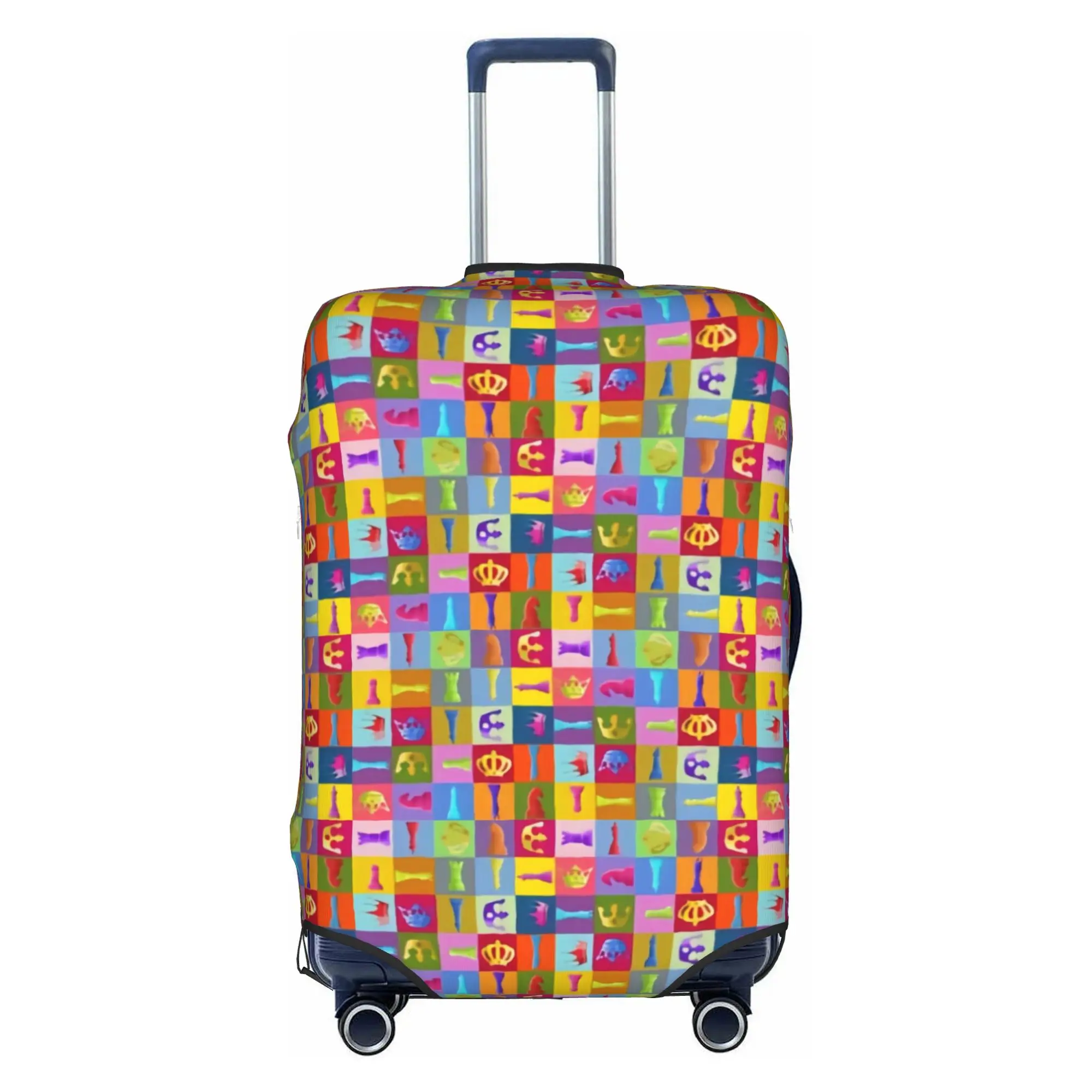 Chess Lover Travel Luggage Cover Washable Chessboard Game Suitcase Cover Protector Fit 18-32 Inch