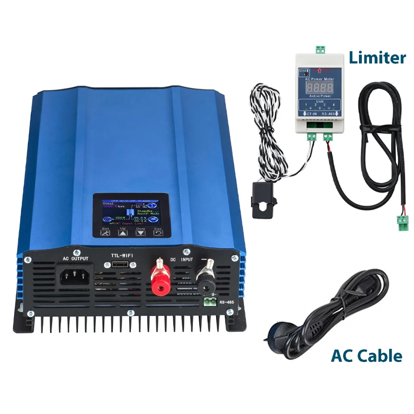 1KW 1200W Grid Tie Solar Inverter Batterijontlading DC 24V 26-45V/48V 55-90V PV Panelen Ingang naar AC 220V Met LCD Limiter