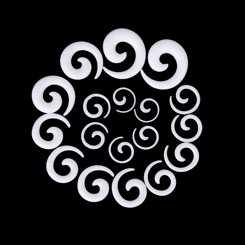 9 Pairs Black Acrylic Spiral Buffalo Horn Taper Tunnel Ear Stretcher Expander Plugs Ear Stretching Kits Body Piercing Jewelry Se