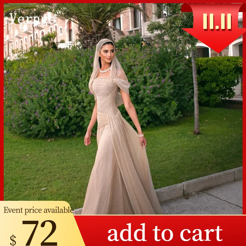 

Verngo Shiny Off The Shoulder Evening Dress Elegant A Line Formal Occasion Dresses Celebrity Pleated Party Gowns Customized