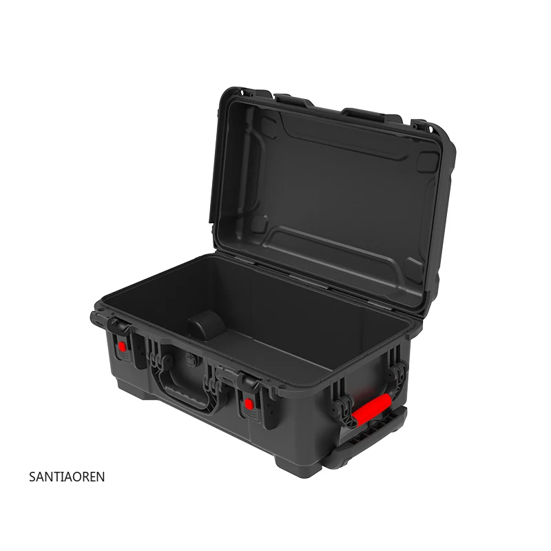 

Portable Directional Wheel with Tie Rod Hard Toolbox Large Equipment Protective Box Cutting Foam Plastic Safety case with Handle