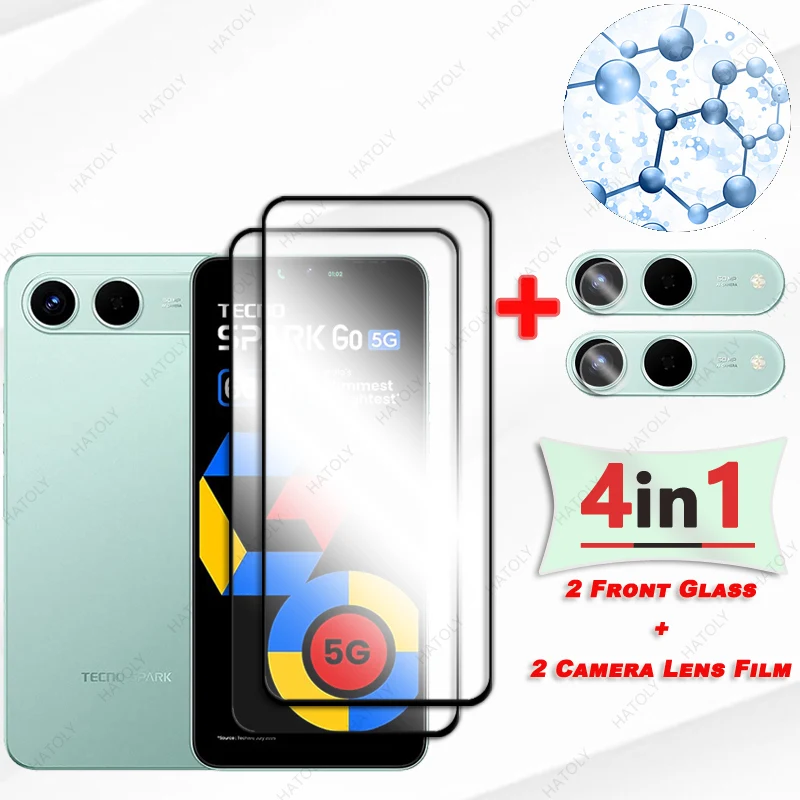 

Защитная пленка для экрана Tecno Spark Go, защитная пленка с черным краем для Tecno Spark Go 5G, защитная пленка для камеры Tecno Spark Go