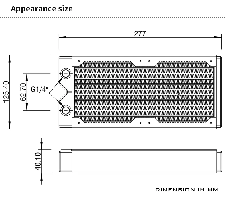 BARROW 40mm Thickness Copper 240mm Radiator Computer Water Discharge Liquid Heat Exchanger G1/4 Threaded use for 12cm Fans