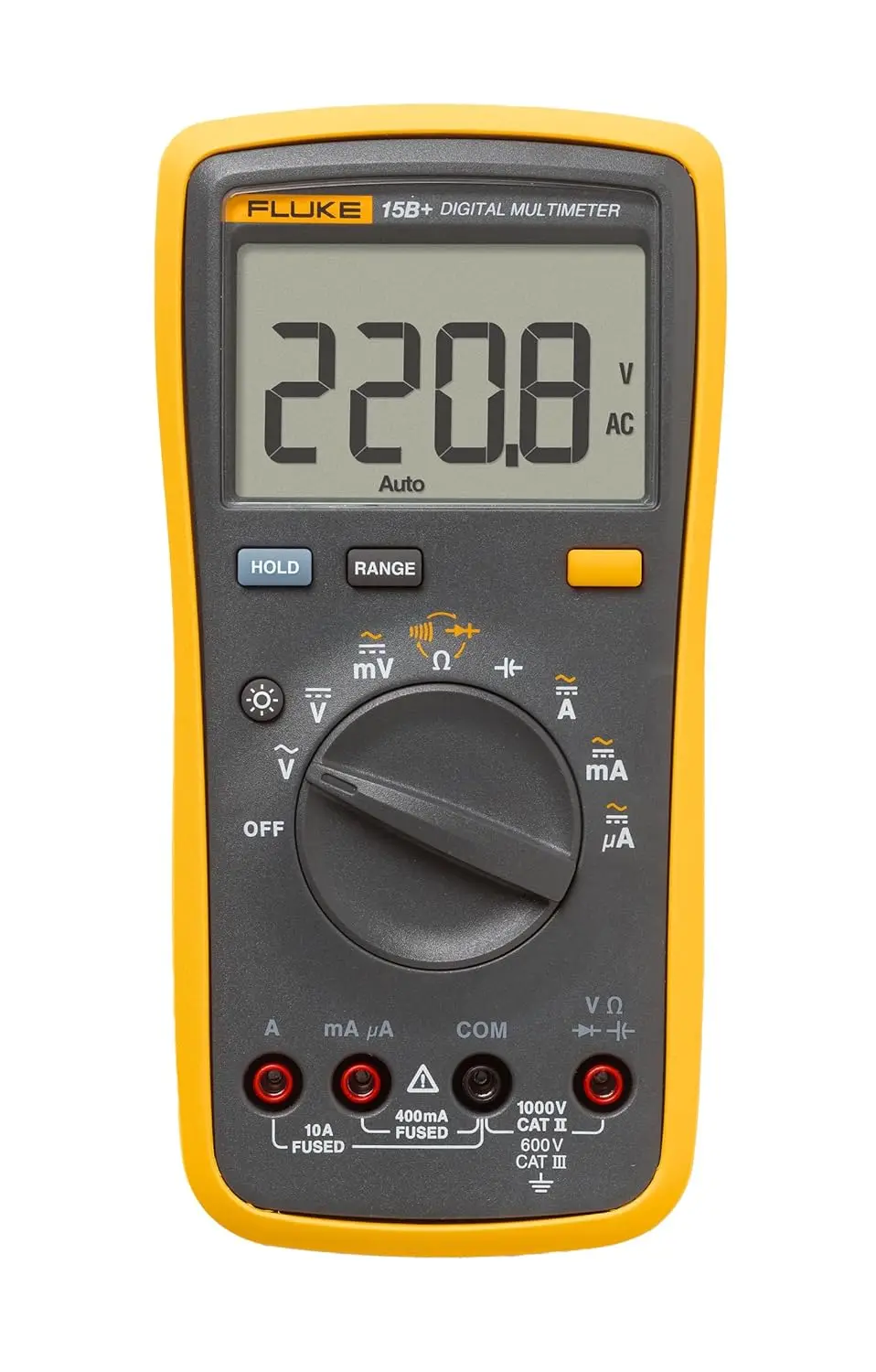 15B+ Digital Multimeter, for Electrical Applications, Measures AC/DC Voltage and Current Measurements up to 1000V and 10A, Along