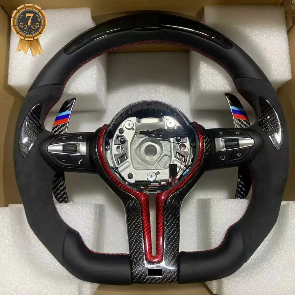 

Светодиодный руль из углеродного волокна для M3 M5 M6 X6M M2 F10 F20 F18 F11 F12 F30 E92 E60 X6 E71 M3 M4 Рулевое колесо в сборе
