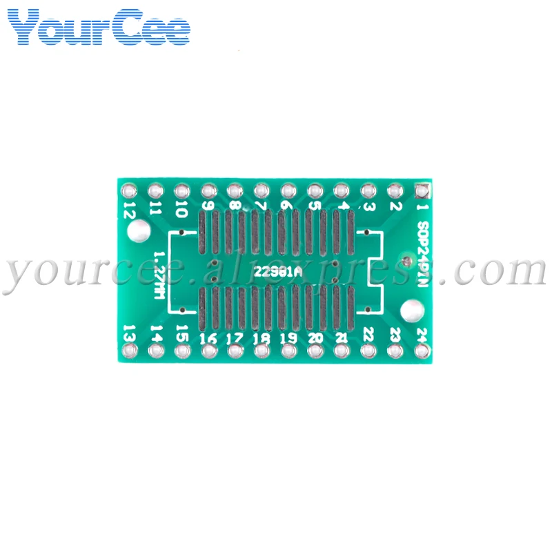 20 sztuk/2 sztuk SOP24/SSOP24/TSSOP24 do DIP24 0.65/1.27mm Adapter płytki transferowej PCB tablica do przywieszek Pin IC płyta testowa — zdjęcie 5
