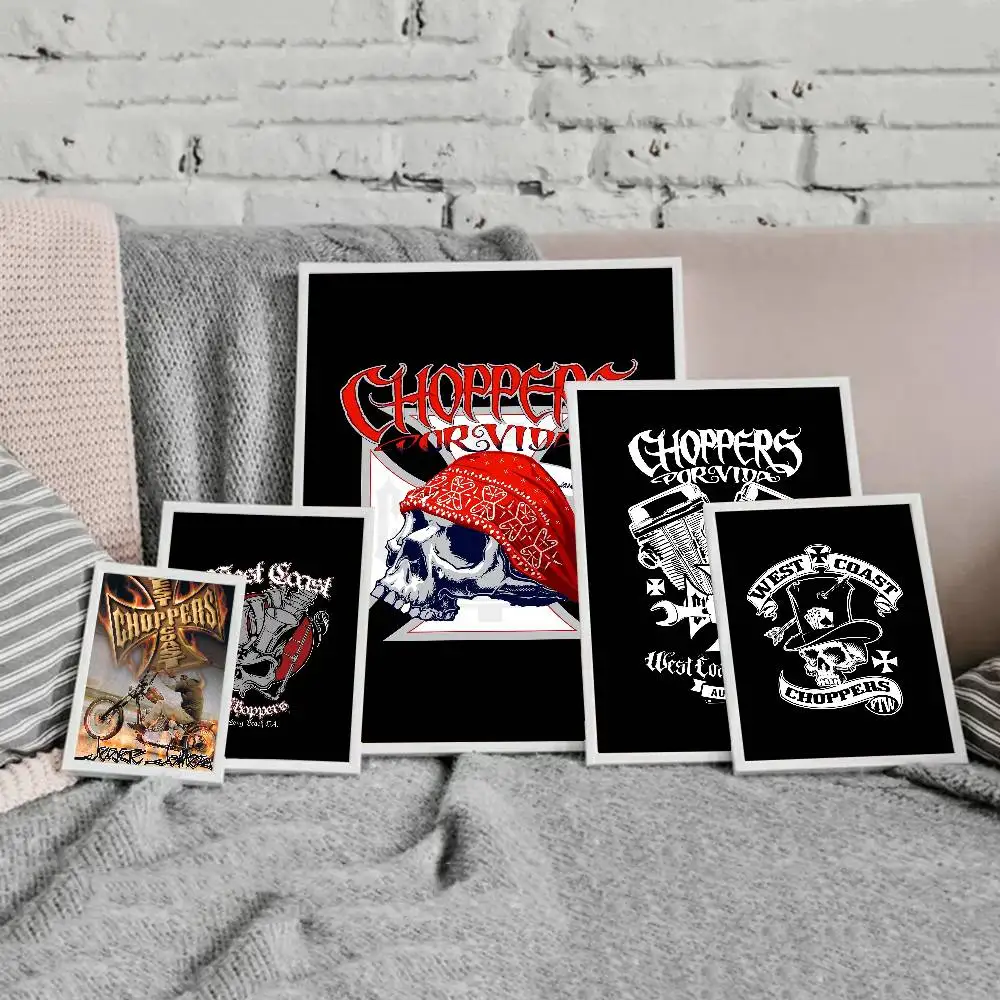 West C-Coast C-Choppers DIY Sticky Poster Fancy Wall Sticker for Living Room Bar Decoration Wall Decor