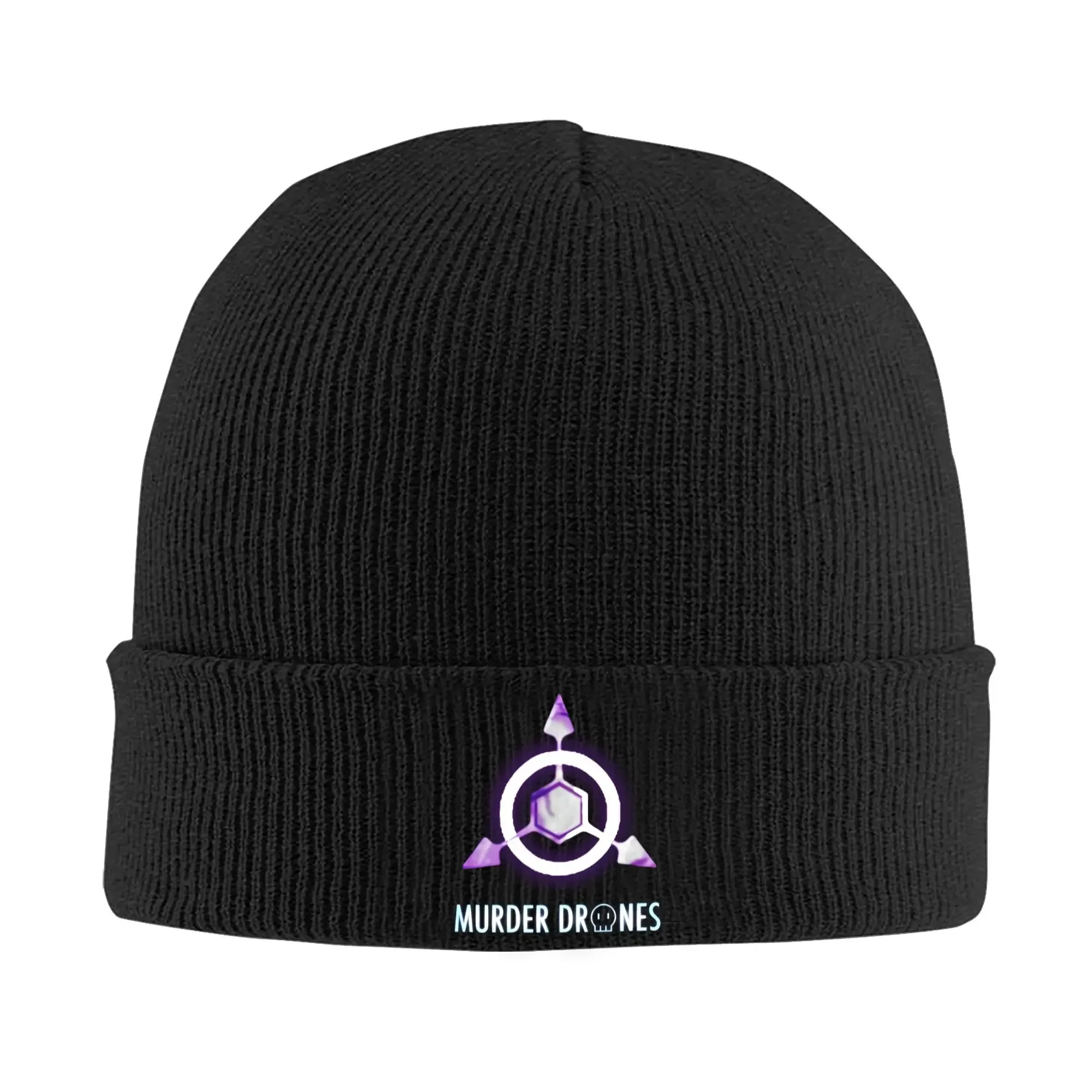 Cartoon Murder Drones Logo Knit Hat Beanies Autumn Winter Hat Warm Acrylic Color Anime Drone Killer Caps Men Women  Gifts