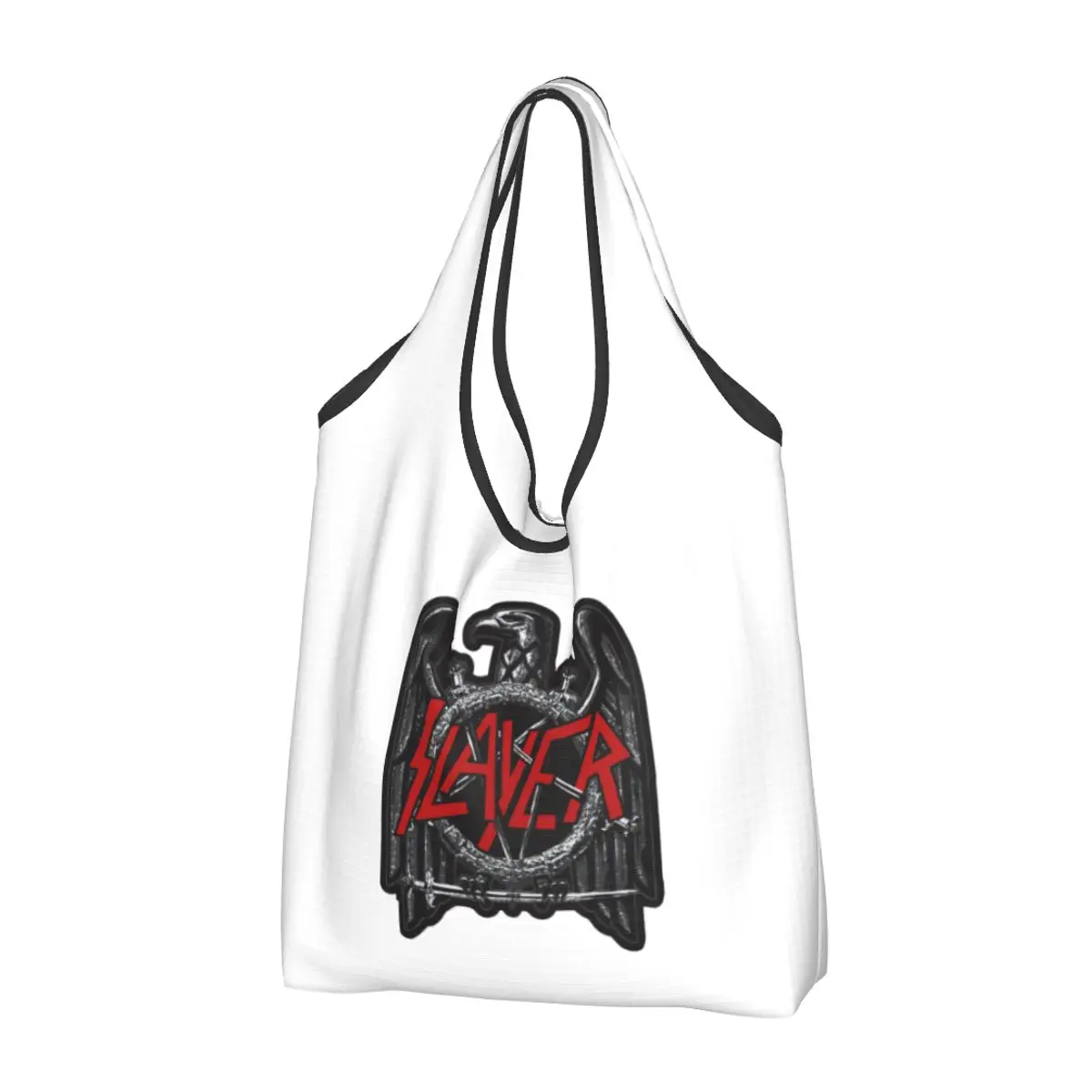 Recycling Slayers Black Eagle Shopping Bag Women Tote Bag Portable Thrash Metal Rock Roll Grocery Shopper Bags