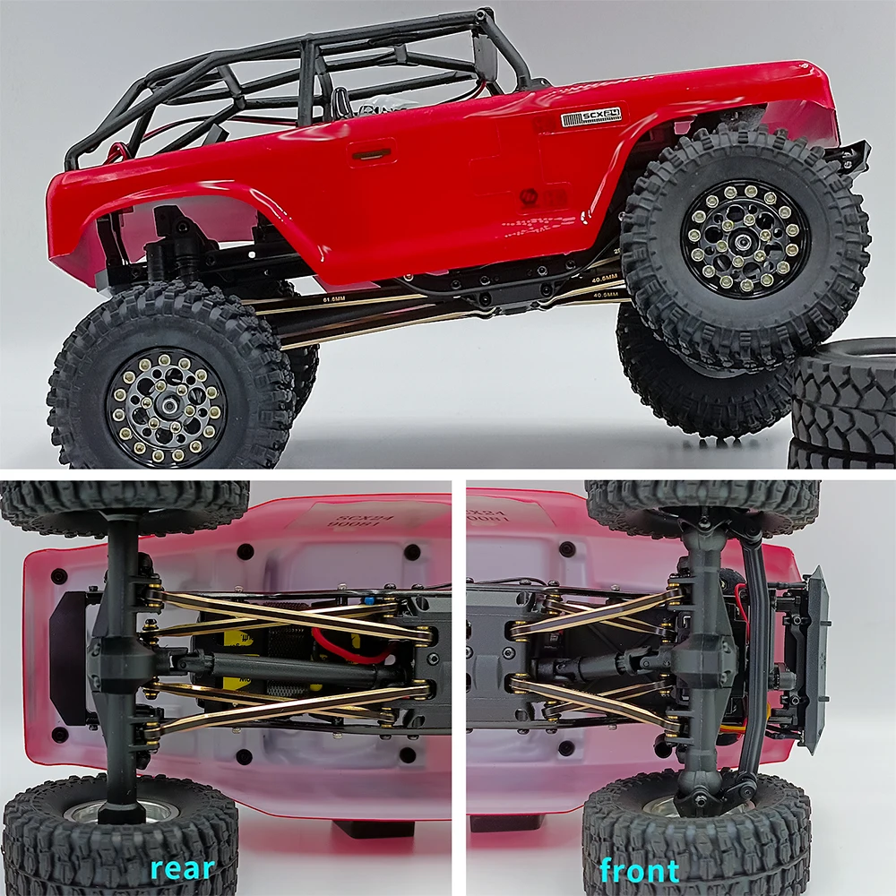 YEAHRUN Brass High Clearance Chassis Links Rod Linkage For 1/24 Axial SCX24 Bronco Gladiator Wrangler Deadbolt RC Crawler Car