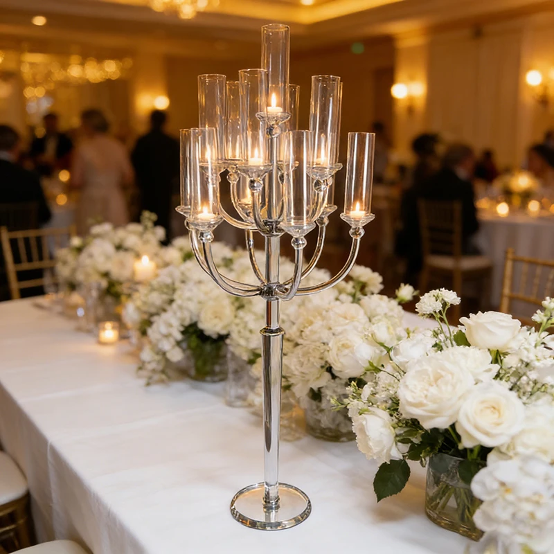 Decorative Candle Holder Floor Standing Wedding Candle Holders Nordic Minimalist Design Candlestick Household Glass Candlestick