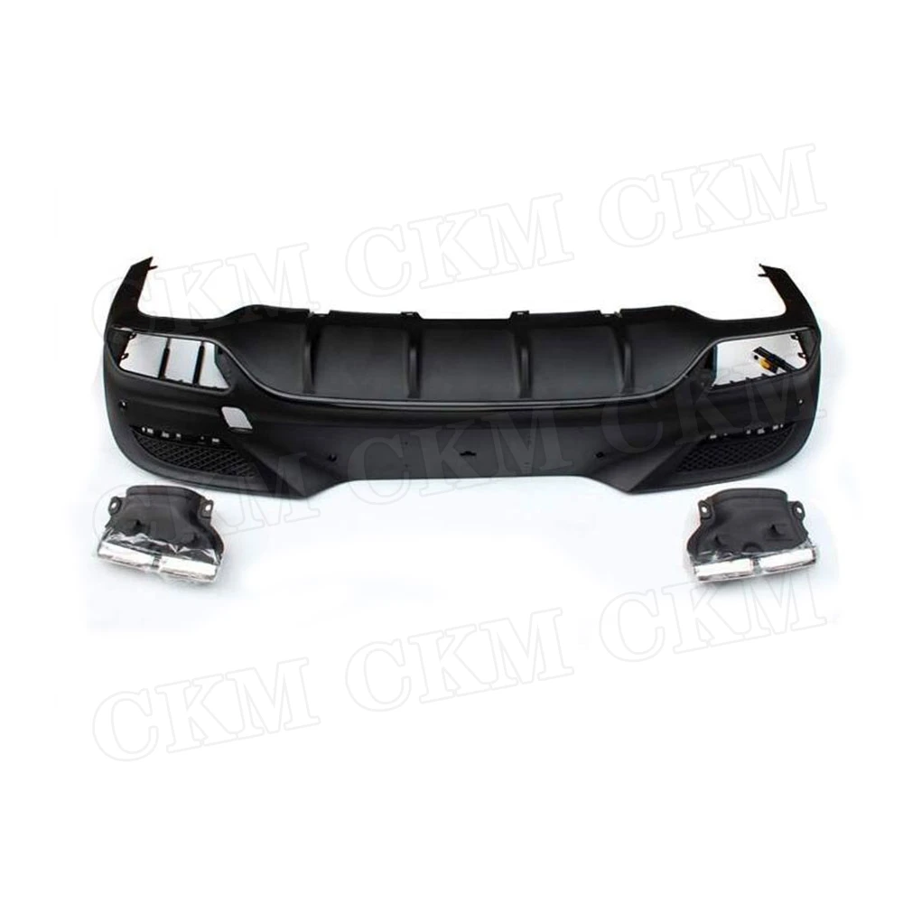 High Quality PP Rear Lip Diffuser with Exhaust Tips For Benz GLE Class W292 C292 GLE63 AMG Coupe 2016-2018 Bumper Guard