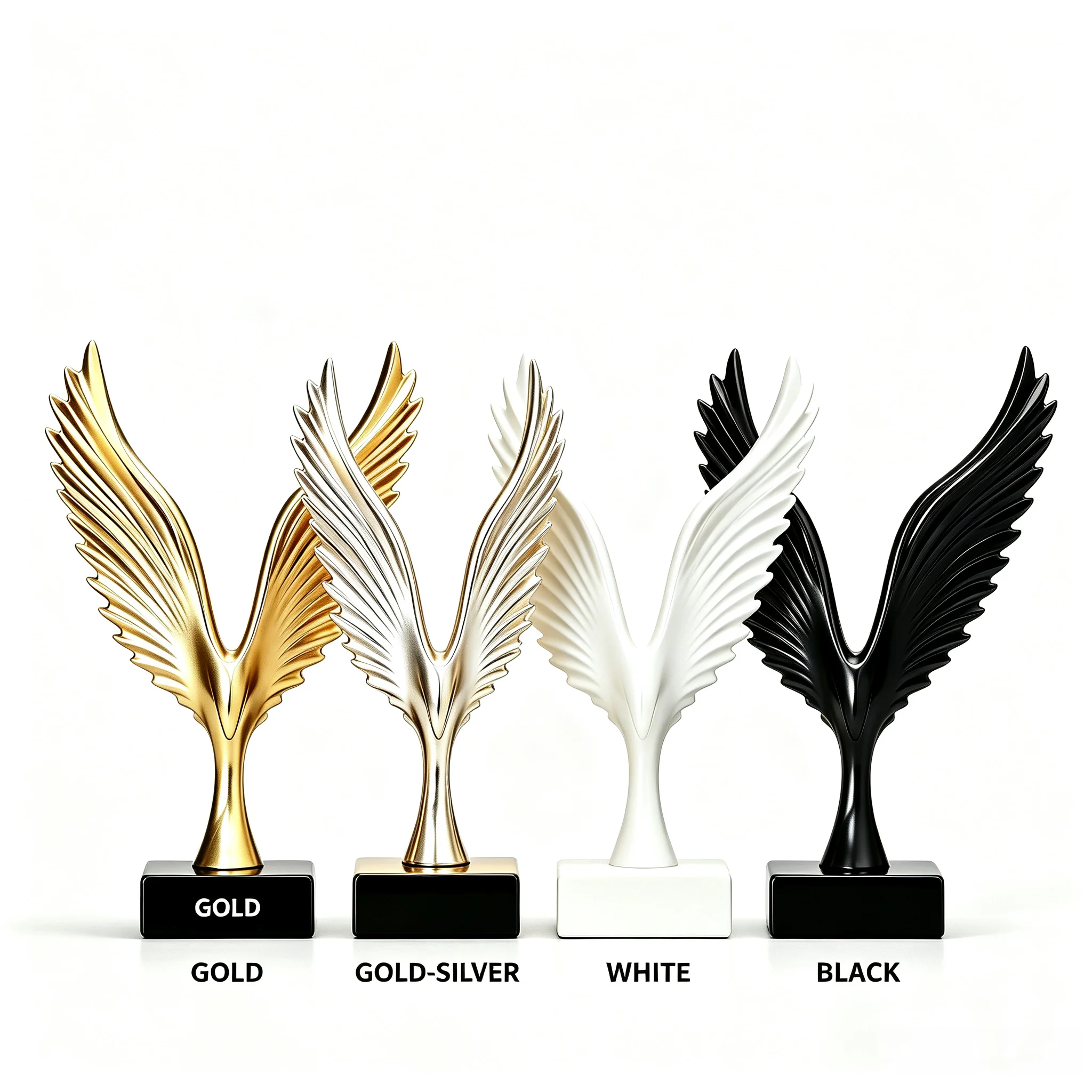 Resin Eagle Wing Sculpture Desk Ornament, Dapeng Spread Wings Statue, Freedom Success Symbol Home Decor, Office Trophy Tabletop