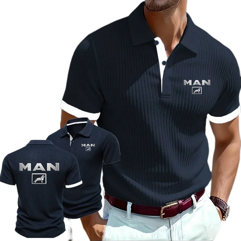 Fashion Simple Design for Casual Wear Truck Man New Men's Lapel Knitted Polo Shirts Men European style