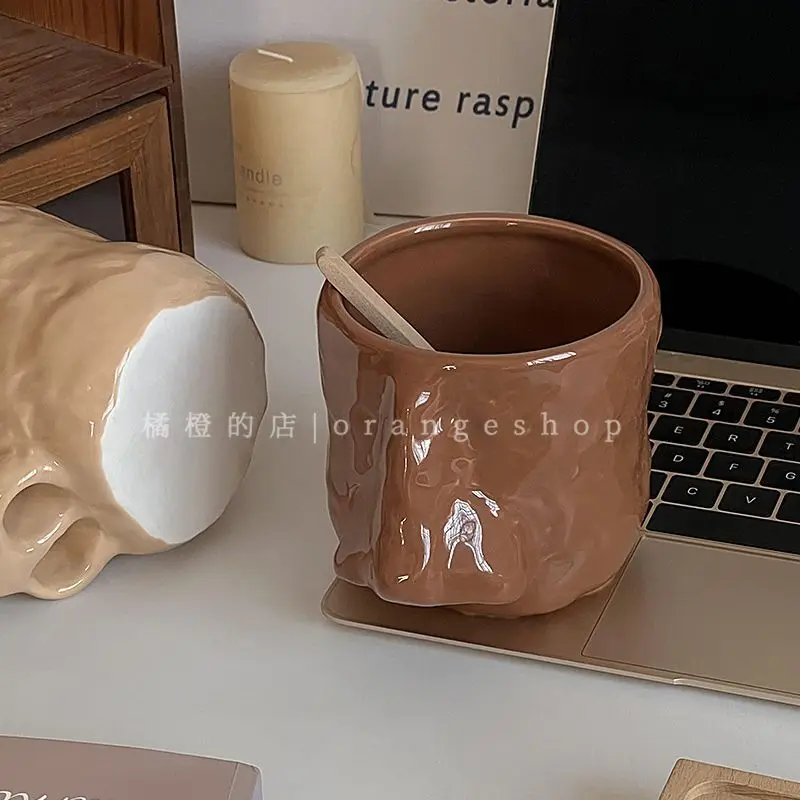 Mugs Drinkware Interest Nostril Modelling Ceramics Household Water Cup Milk Coffee Office Funny Gifts Kitchen Soild Eco Friendly