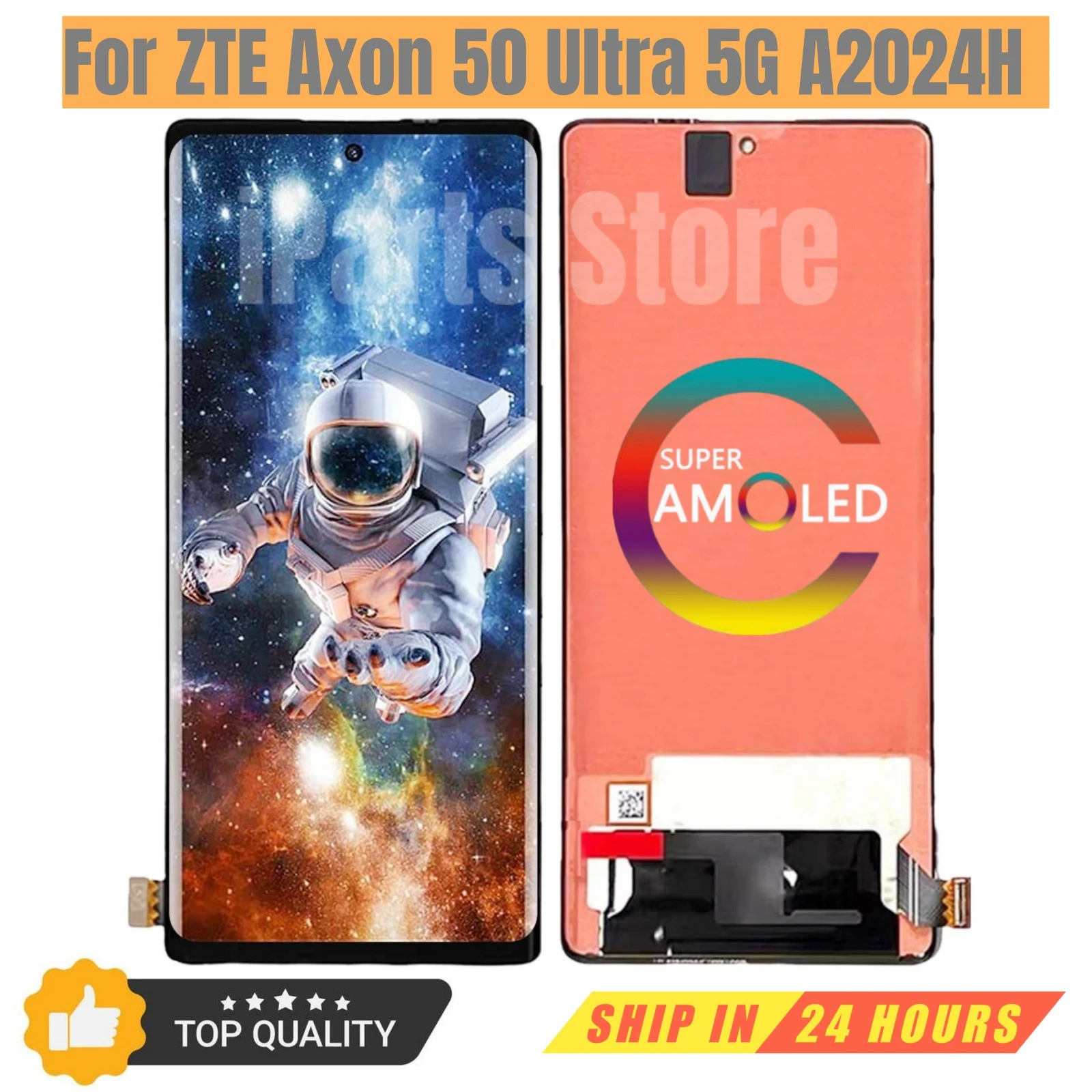 

iParts Replacement New Display for ZTE Axon 50 Ultra 5G A2024H Touch Screen Digitizer Assembly Black OEM Repair Parts