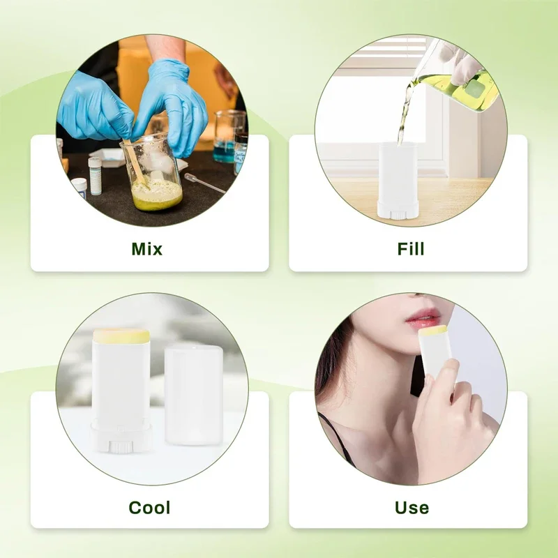 100 szt. 15ml Puste Mini Plastikowe Owalne Płaskie Tubki/Butelki na Balsam do Ust Podróżne Pojemniki na Próbki do Samodzielnego Wyrobu Dezodorantu, Stałego Balsamu do Ciał, Szminki