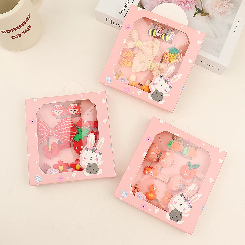 Korean Version Trendy Resin Cartoon Animal Duckbill Clip Set Birthday Party Creative Hair Clip 10PCS Cute Girl Hair Accessories