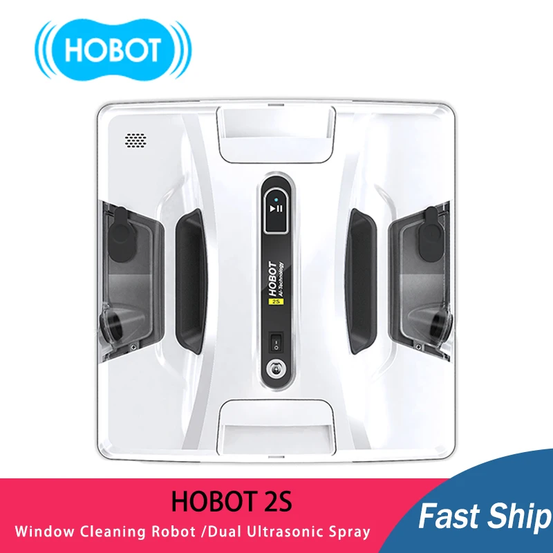 

NEW HOBOT-2S Window Cleaning Robot with Dual Ultrasonic Water Spray and Control Via Smartphone or Remote Window Cleaner Robot