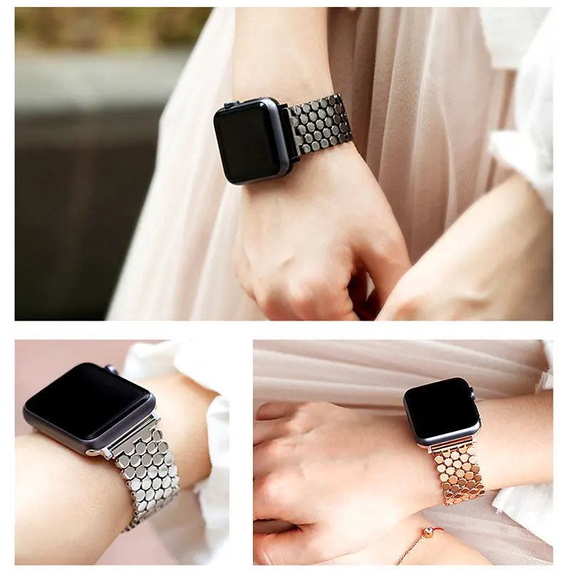 Stainless steel strap for Apple watch band 45mm 44mm 40mm 49mm 41mm Fish-scale Metal Link bracelet iWatch Series 9 8 se ultra 2 image 6