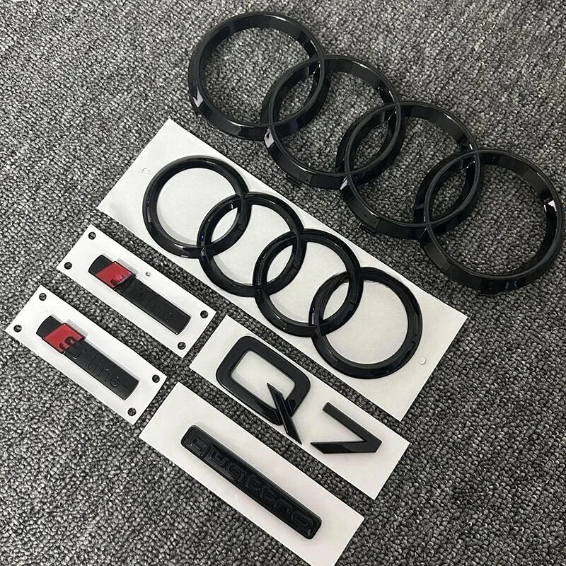 6-pieces-ensemble-accessoires-automobiles-pour-audi-q7-2016-2023-s-line-cote-voiture-logo-4-anneaux-calandre-badge-arriere-compartiment-a-bagages-autocollant