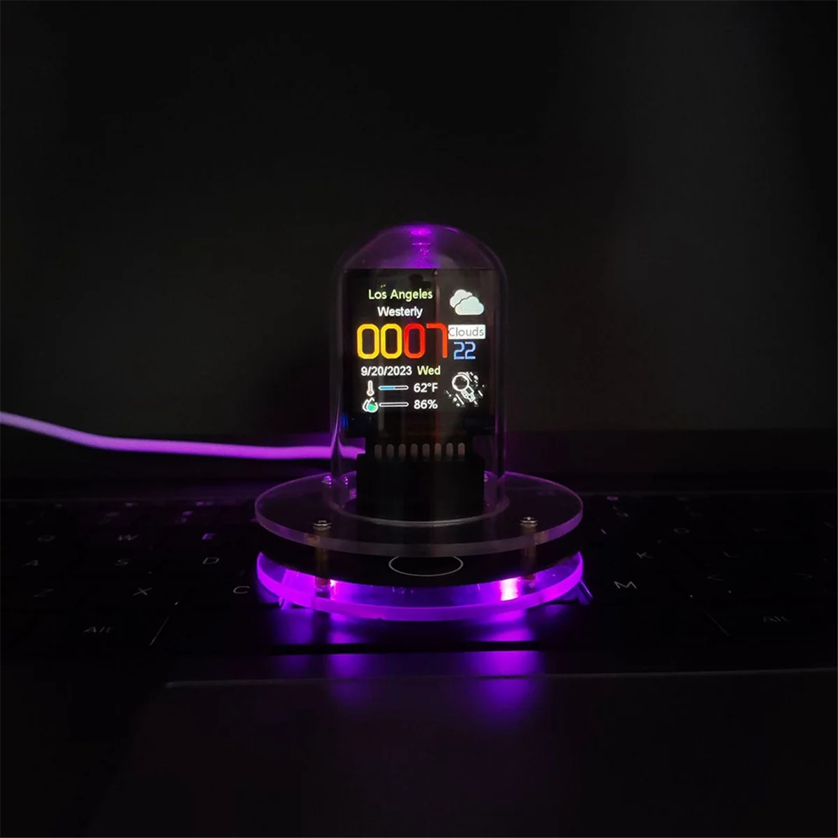 A06RP RGB Nixie Tube Clock Smart WIFI Networked LED Light-Emitting IPS Color Screen DIY Analog Digital Tube Night Light