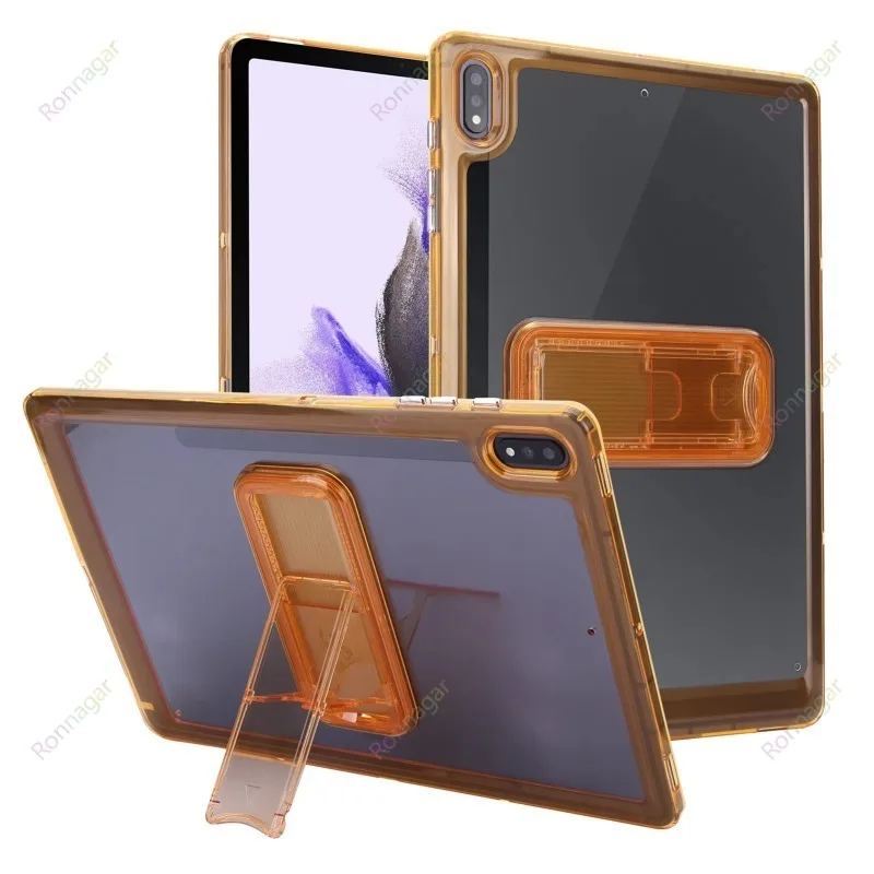 New Case for Samsung Tab S10 S9 11'' S7+ S8+ S9FE+ S10+ 12.4'' Stand Cover Galaxy Tab S6 Lite 10.4'' with Hard Acrylic Back Case