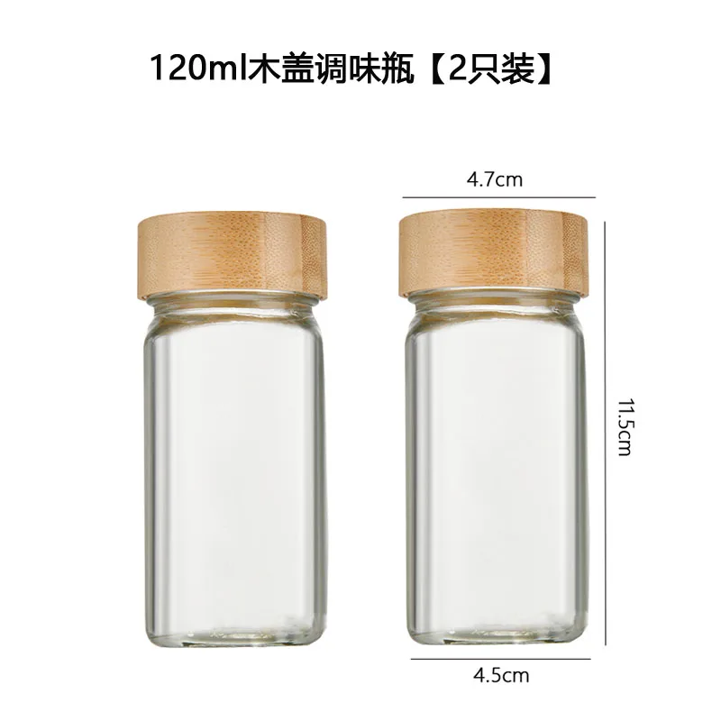 Vierkante Kruiden Jar Peper Flessen Glas Spice Opslag Flessen Barbecue Kruiden Container Doos Met Sticker 10 Stk/partij
