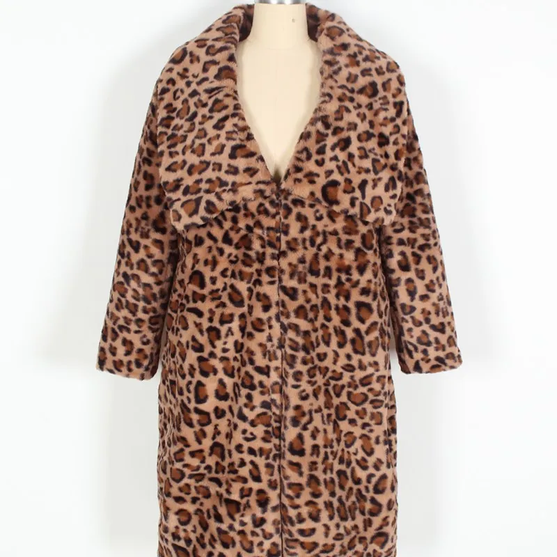 2026年春 レディース フェイクフォックスファー レオパード柄トップス 厚手 暖かいジャケット ロング丈 カーディガンコート ファーふわふわ ロングコート ジャケット アウターウェア