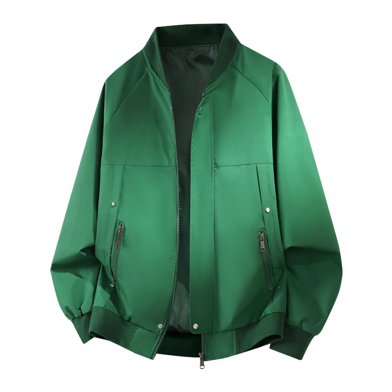 

Trend New Style Baseball Collar Jackets Coats for Men Solid Color All-match Male Clothes Quality Zipper Outerwear Fashion Casual