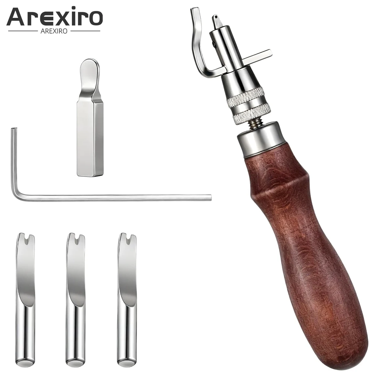 7 In 1 Adjustable Leather Stitching Groover Kit Portable Edge Creaser Beveler DIY Leather Craft Hand Working Tool Set