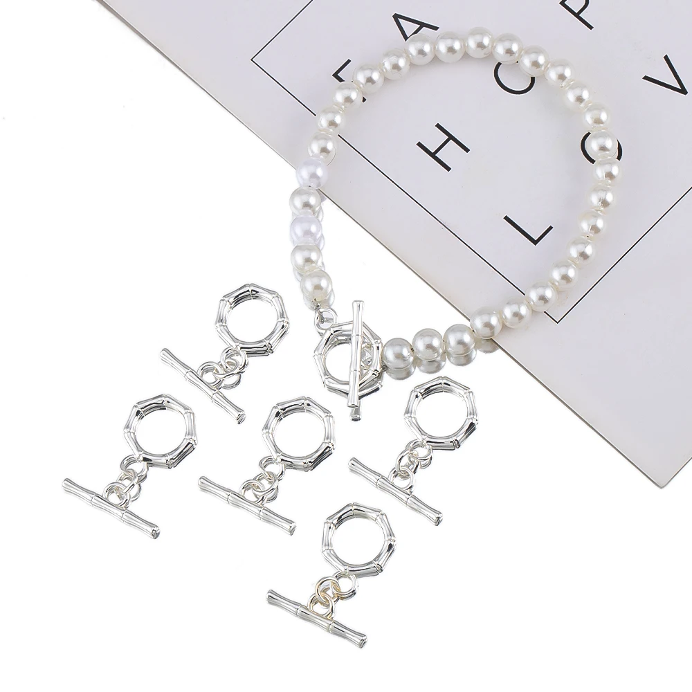 2/4/8 szt. pozłacane 18-karatowym złotem mosiężne zapięcia typu toggle, zapięcia OT do bransoletek, naszyjników, akcesoria do wyrobu biżuterii DIY