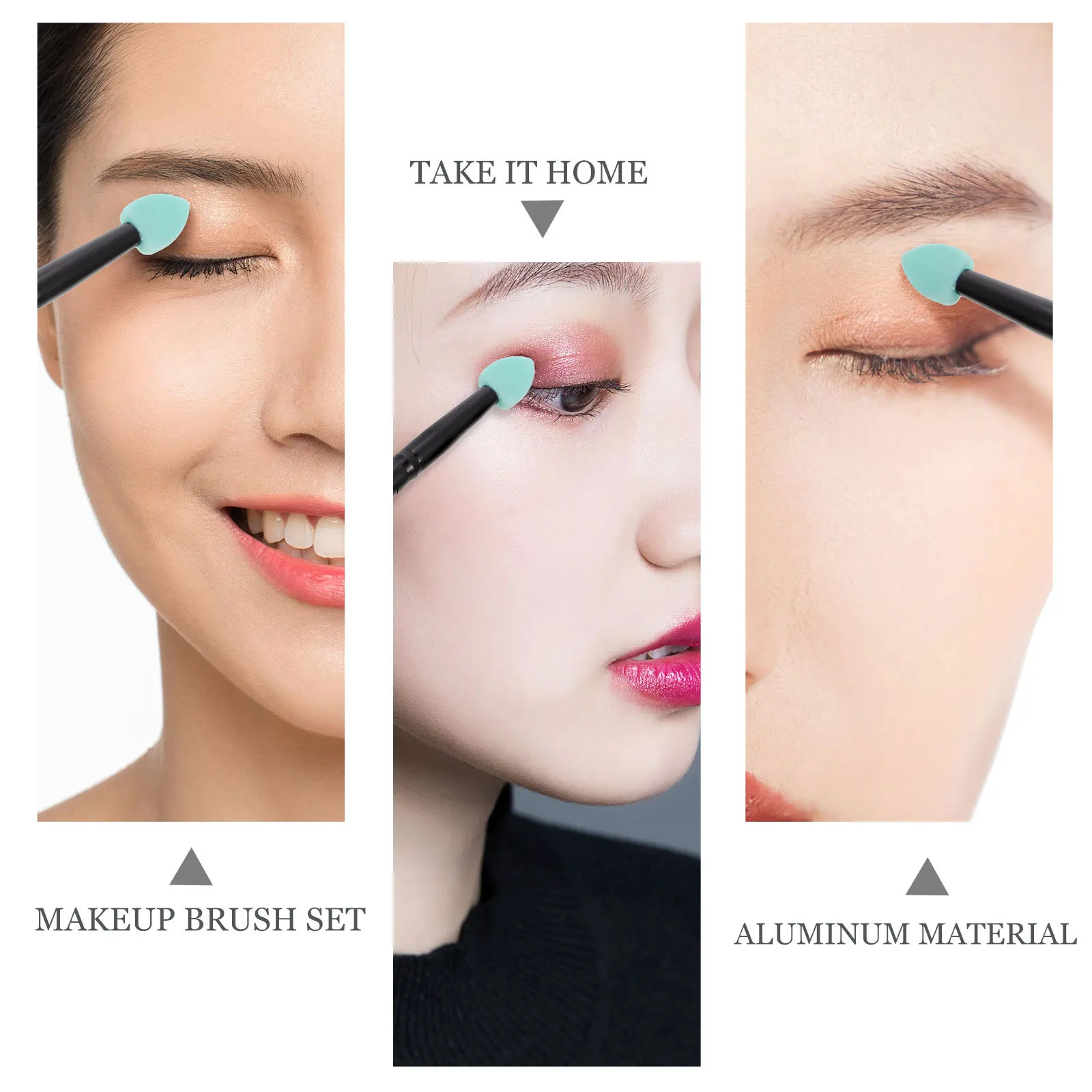 5 個のシリコーンアイシャドウブラシセットプロのメイクアップグリッタークリームアプリケーションノーズシャドウ適切な敏感肌旅行