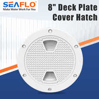 SEAFLO 8 Inch Round Deck Access Hatch Cover For Marine Boat RV Watertight Anti-UV Non-Skid Inspection ABS Plastic Door