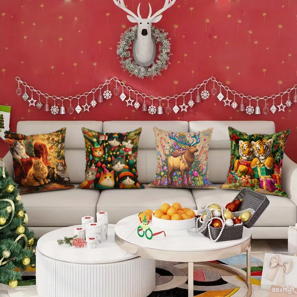 

Christmas-themed Pillowcases for HomeSuitable for sofa car bedroom decorative cushion cover pillow cover