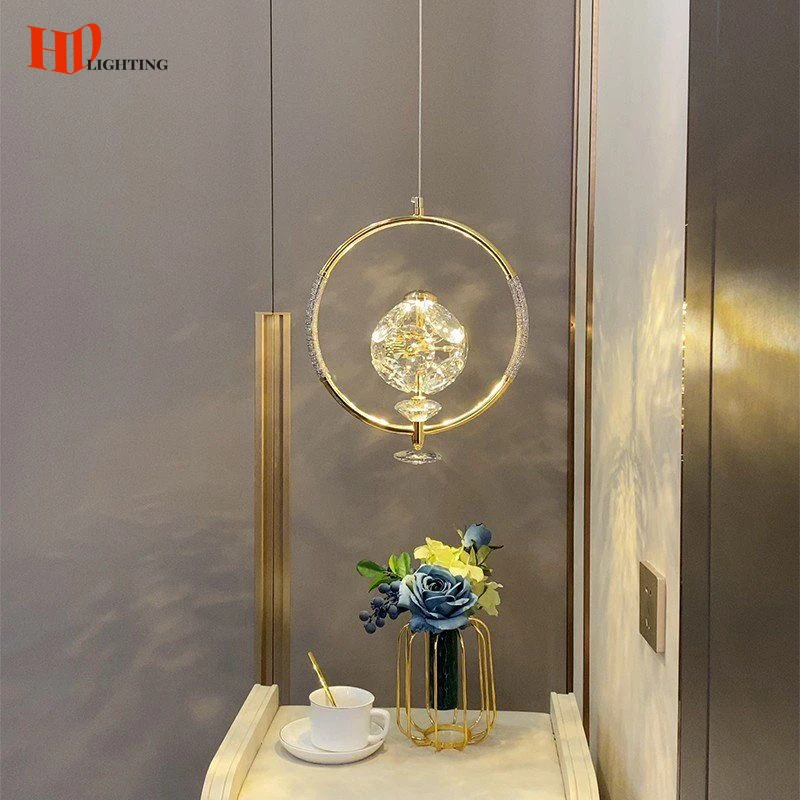 

HD Luxury Led Pendant Lights Bedroom Nordic Crystal Hanging Lamps For Dining Living Room Bedside Kitchen Bar Room Decor Fixtures