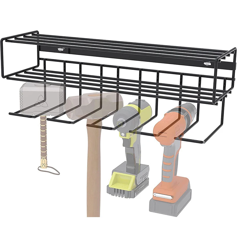 Hand Power Tool Organizer Rack Wall Mounted Rustproof Tool Shelf Electric Drill Holders Heavy Duty For Workshop Garage