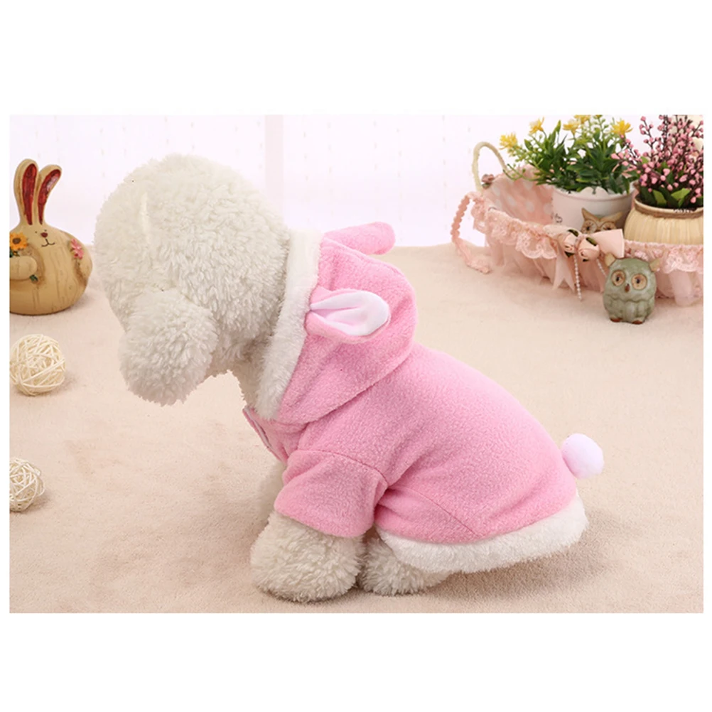 

Cute Dog Rabbit Costume Pet Puppy Hoodies Clothes Bunny Winter Dress For Outdoor Walking Jogging Photo Party Size Xl Pink