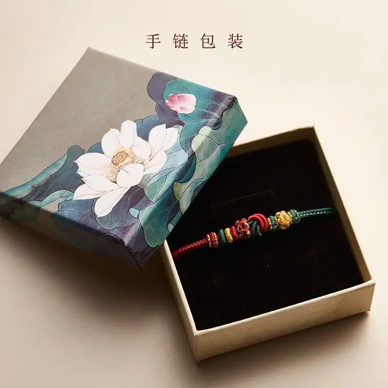 Hand-woven Hand Rope Dimple Ruyi Peach Blossom Knot Hand Rope Semi-finished Bracelet for Men and Women Couples Beaded Adjustable