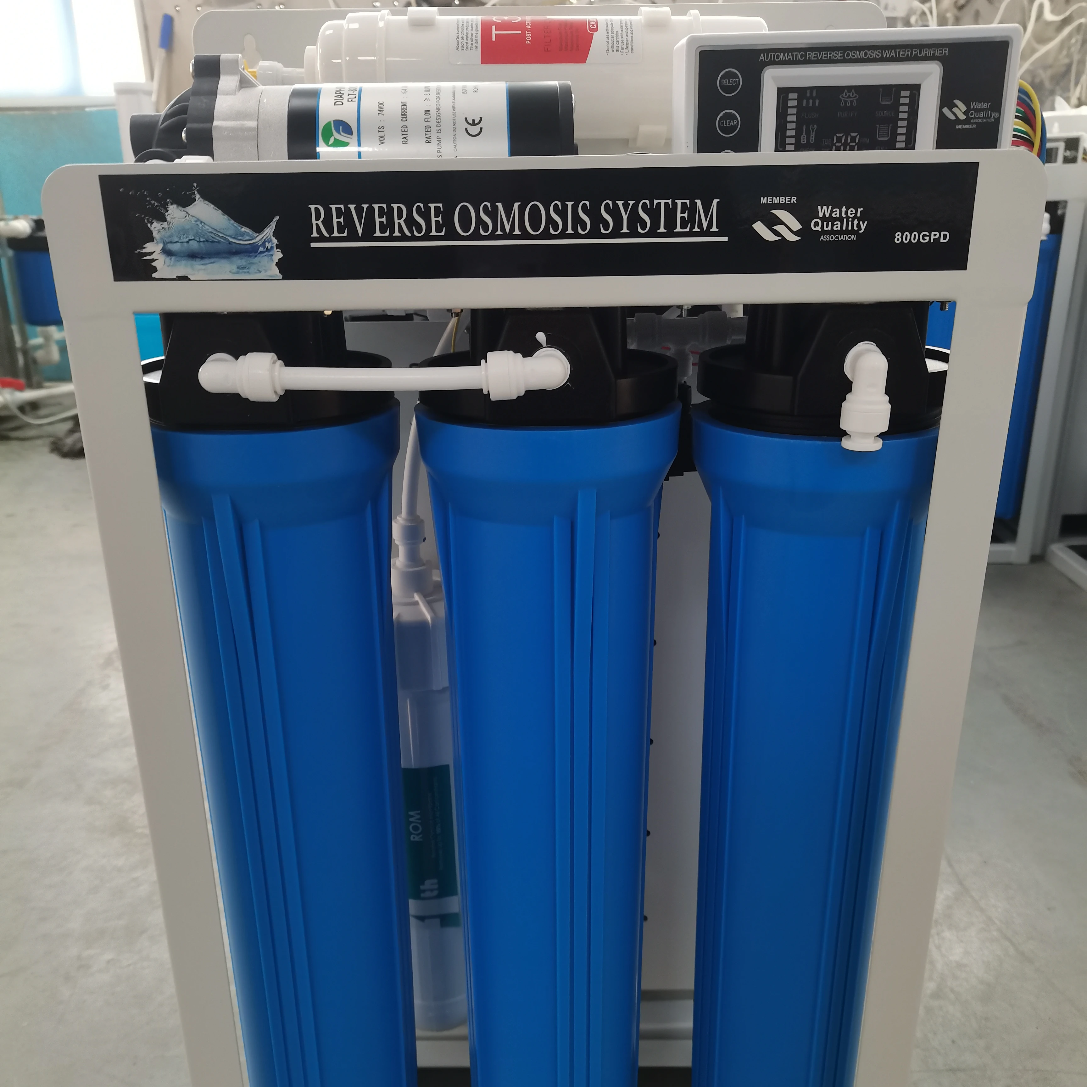 

Коммерческий огромный поток 800GPD, 5 этажей, устройство для очистки воды RO, 1 насос, 1 мембрана с резервуаром под давлением 11 г для питьевой воды