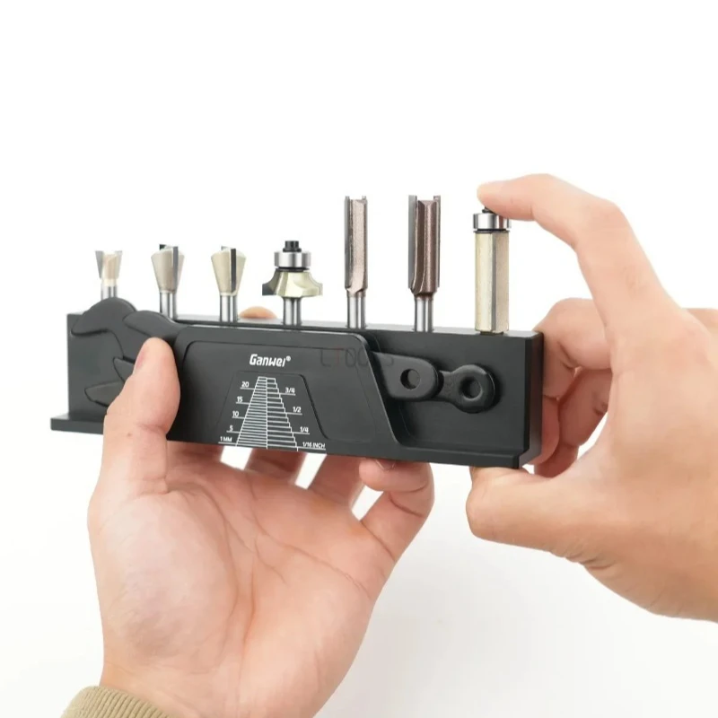 

Деревообрабатывающие инструменты, магнитная присоска, рама для хранения фрезерных инструментов по дереву, перевернутый резак из алюминиевого сплава, гаечный ключ, измериемая высота