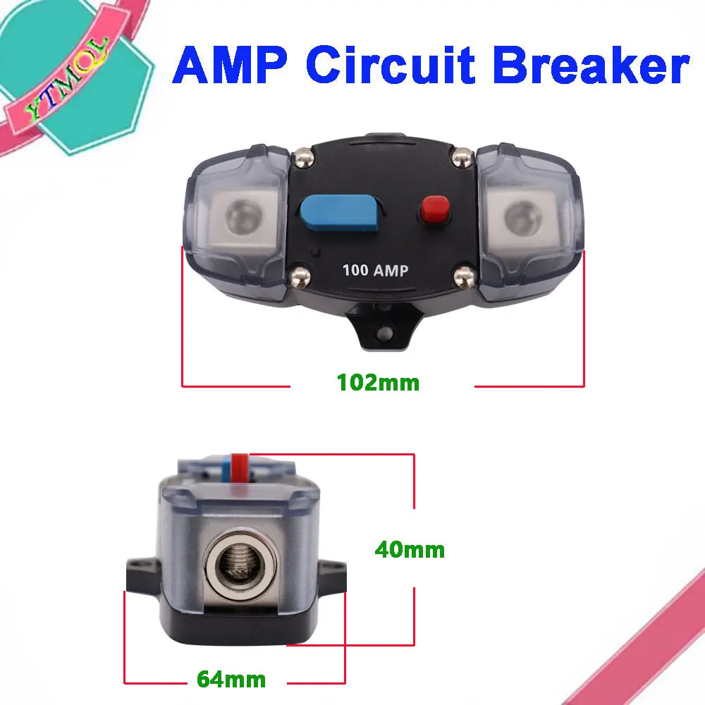 1PCS Car Fuse Automatic Disconnect Switch Audio Modify Amplifier Circuit Breaker 30/50/60/80/100/150/200/300A Fuse Power Conne