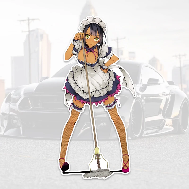 

Anime Maid Car Sticker Personality Very Shy Woman Auto Decal Scratch-Proof Motorcycle Helmet Bumper Decal