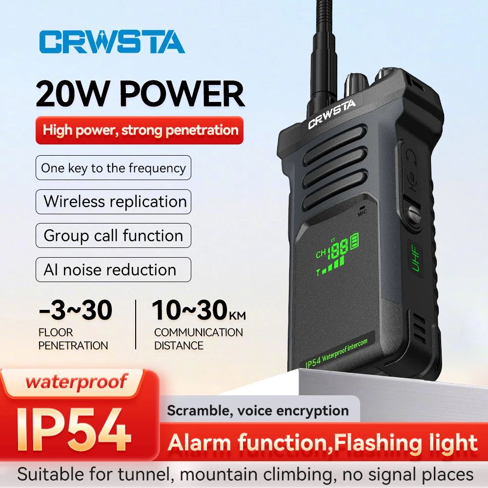 GX-8200 عالية الطاقة 20 واط اسلكية تخاطب المحمولة المهنية اسلكية تخاطب لصناعة نفق الطابق السفلي مع IP54 مقاوم للماء