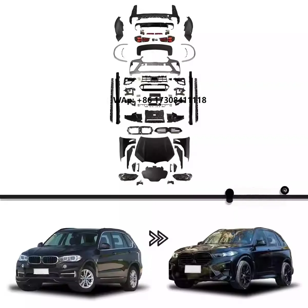 

Car Body Kit for X5 F15 Full Body Kit Conversion to 23 Style X5M Front Rear Bumper Set No Damage Required for 2014 to 2018