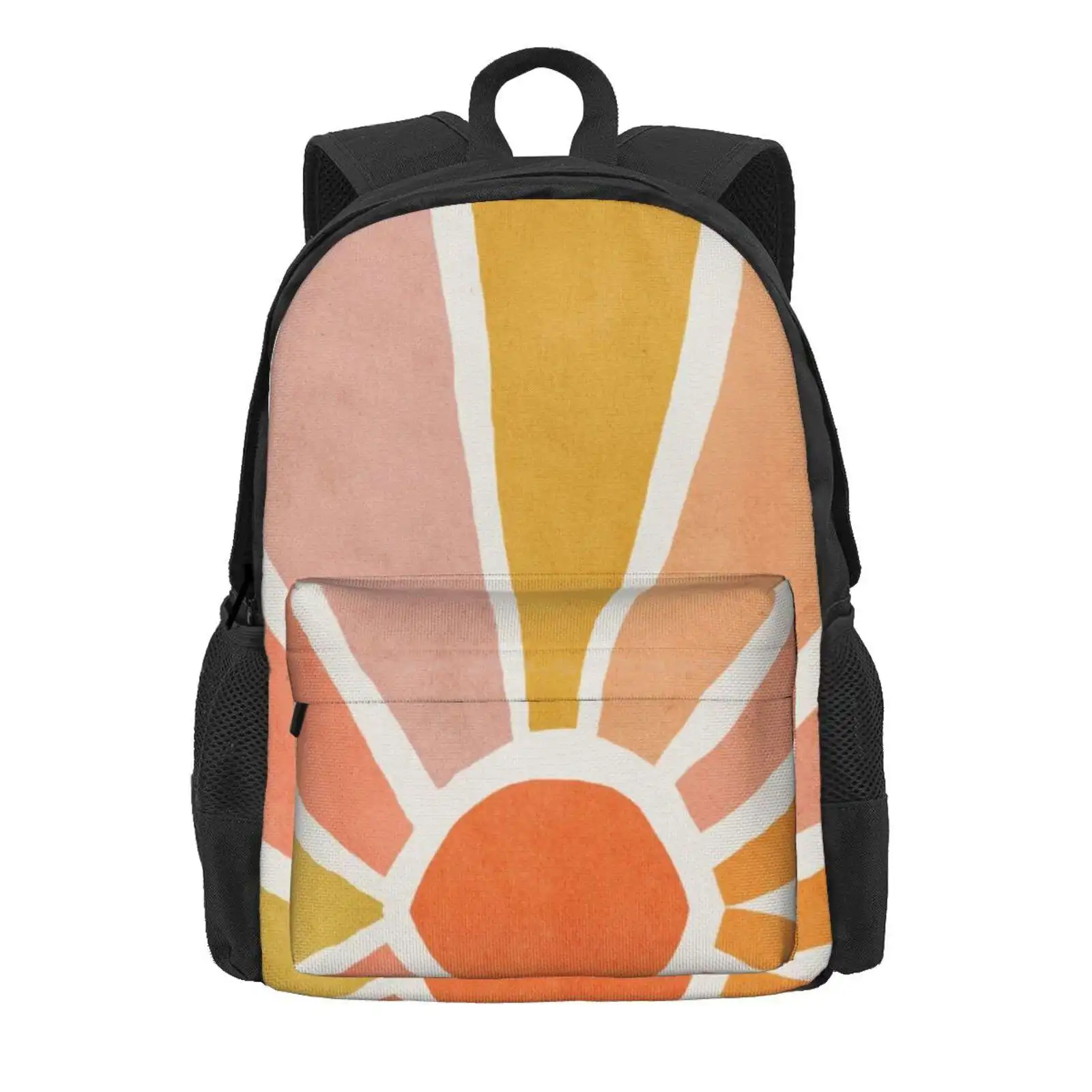 Sun, Abstract, Mid Century Modern Kids Wall Art, Nursery Room Hot Sale Schoolbag Backpack Fashion Bags Sun Rainbow Mid Century