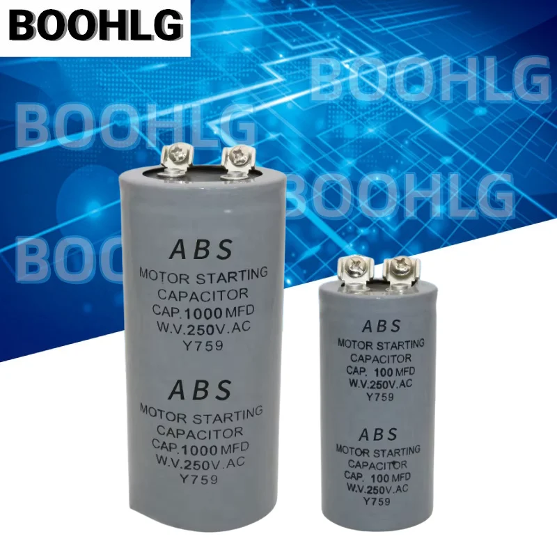 Condensador de arranque de motor CD60 ABS 75UF ~ 1200UF 250V tornillo con terminal 150MFD