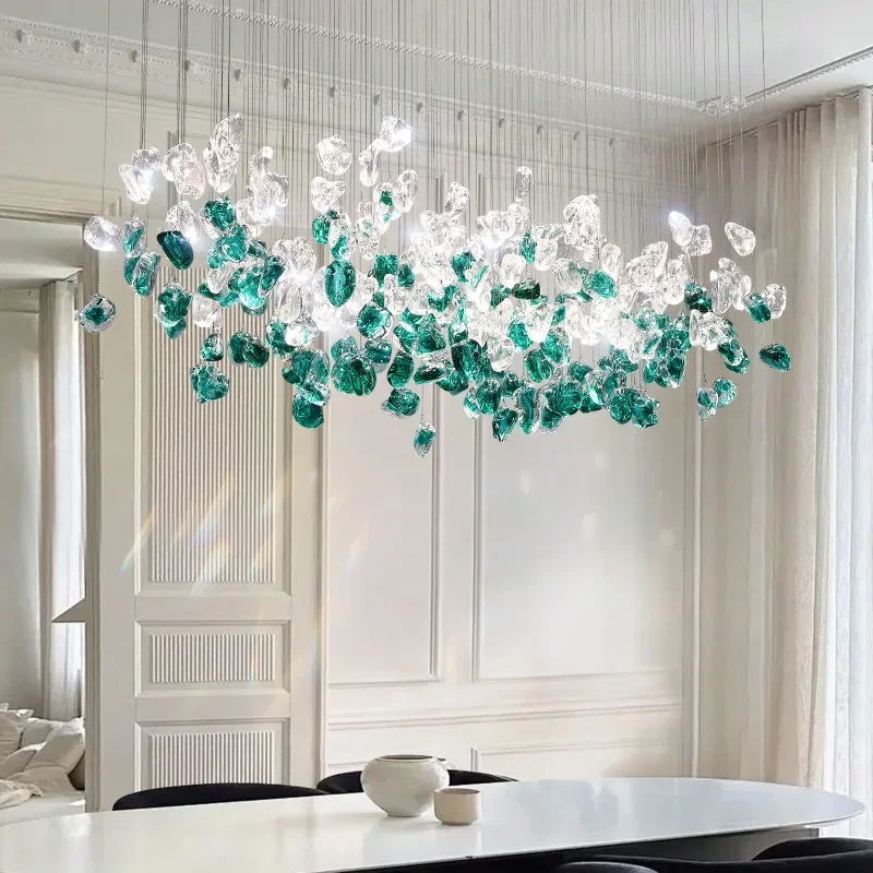 

Nordic Stone Glass Chandeliers Modern Luxury Pendant Lights For Dining Room Home Decoration Villa Loft Hanging Lamp Luminaire